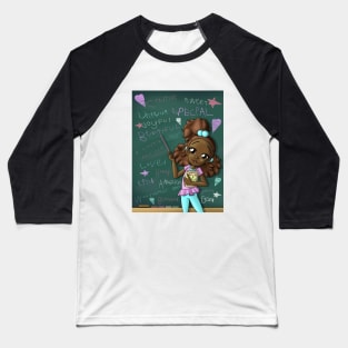 African American Dark Brown Girl and Positive Words Baseball T-Shirt